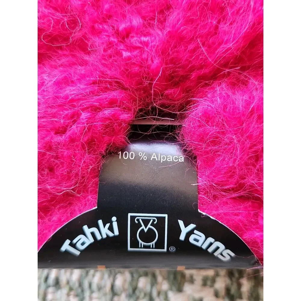 Tahki Alpaka Soft 100% Alpaca Yarn Pink 1 Skein + 1 Ball Fuzzy Bulky Pink